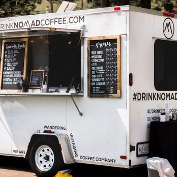 Nomad Coffee - a coffee truck with menus on the side - Coffee & Tea Near Me - Lynchburg, Virginia