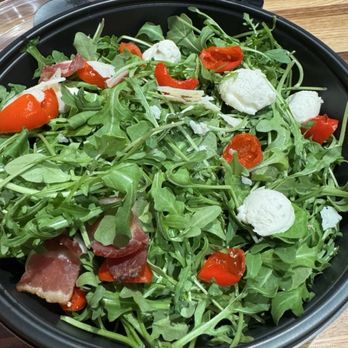 Slice House by Tony Gemignani - Arugula salad with " bacon." No dressing. - Pizza Near Me - Mountain View, California Slice House by Tony Gemignani - Arugula salad with " bacon." No dressing. - Pizza Near Me - Mountain View, California