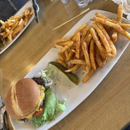 cheeseburger and fries - tasty!