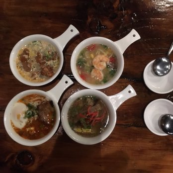 Friends Ramen - The four bowls of ramen.. Mini-bowls - Ramen Near Me - Chicago, Illinois