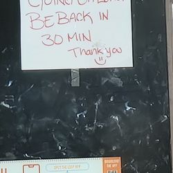 Shell - Sign on door. These customers need service.  A lot of lost revenue just in the past 30 minutes time the employee was a way.