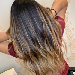 Paper Rock Scissors Salon Spa & Gallery - Caramel balayage done by stylist stevie