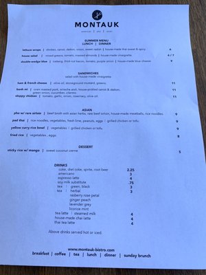Menu photo 5 Montauk Bistro Draper, UT
