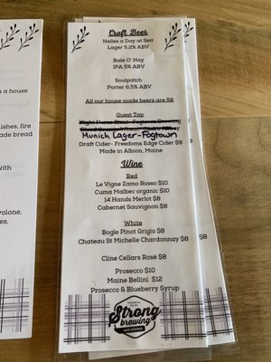Menu photo 4 Strong's Sedgwick, ME Menu photo 4 Strong's Sedgwick, ME