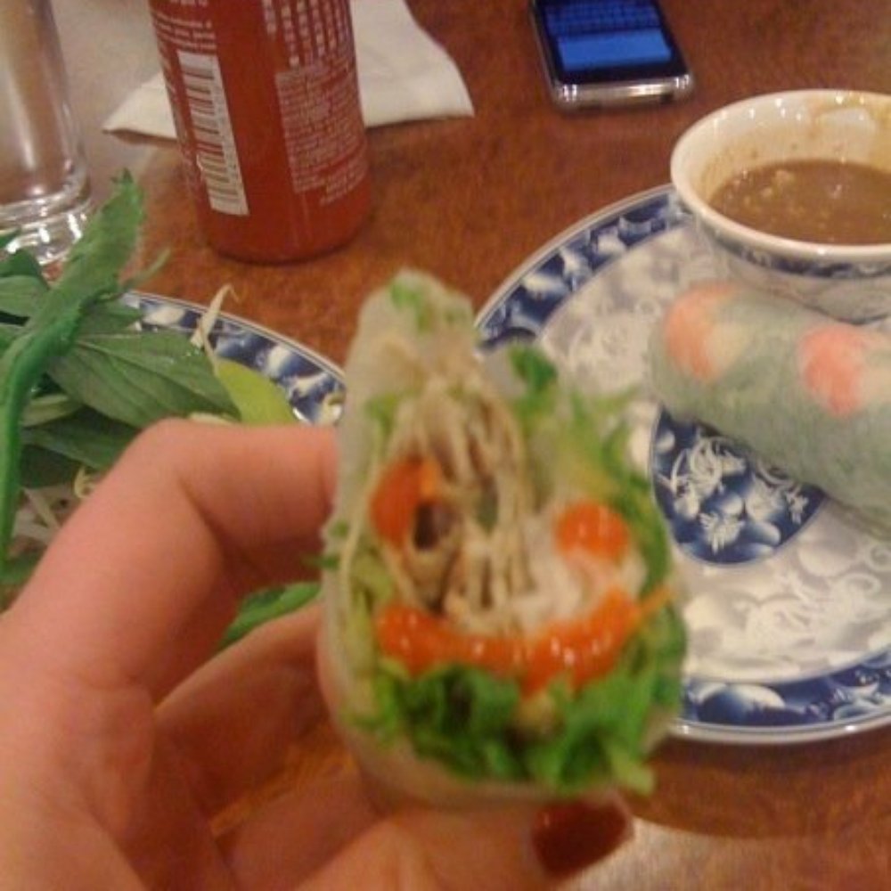 Pho So 1 - This "Siracha Smiley" was made by my friend Jen on her fresh Pho So 1 spring roll!!!! - Vietnamese Near Me - Simi Valley, California Pho So 1 - This "Siracha Smiley" was made by my friend Jen on her fresh Pho So 1 spring roll!!!! - Vietnamese Near Me - Simi Valley, California