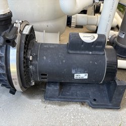 Year Round Pool - Old leaky poorly installed pool filter pump.