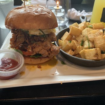 ApacheXLR - Spicy chicken and egg sandwich with hash browns - Bars Near Me - Atlanta, Georgia