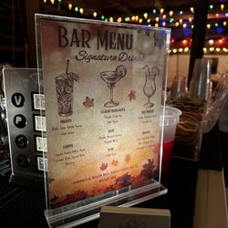 Boots N' Cats Mobile Bar - Mike"s customized bar menu for his 55th birthday party.