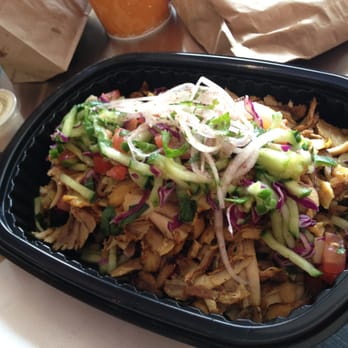 Naf Naf Grill - Chicken schwerma bowl with Israeli salad and red onions - Middle Eastern Near Me - Rosemont, Illinois Naf Naf Grill - Chicken schwerma bowl with Israeli salad and red onions - Middle Eastern Near Me - Rosemont, Illinois