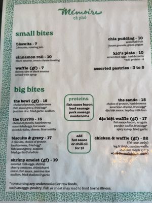 Menu photo 7 Mémoire Cà Phê Portland, OR