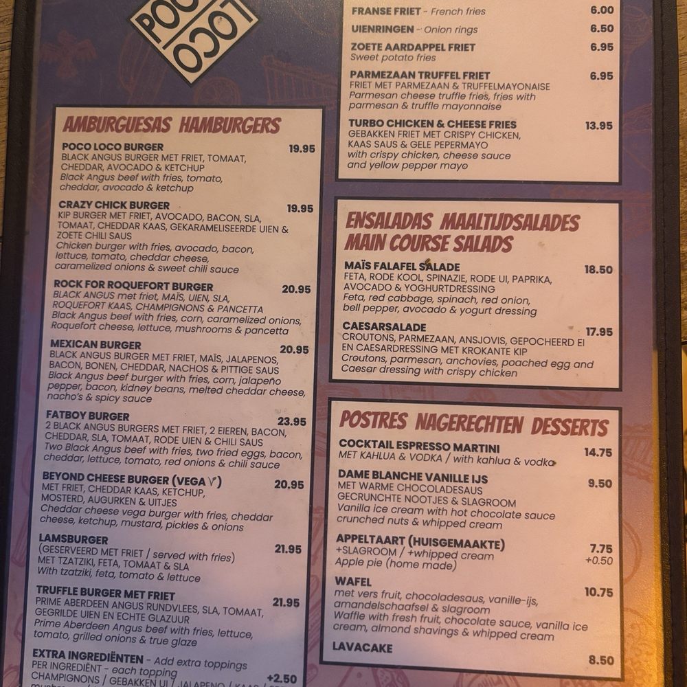 Poco Loco - Food Menu - Pubs Near Me - Amsterdam, New Hampshire