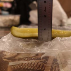Gardner's Market - Pickle spear, side, ruler