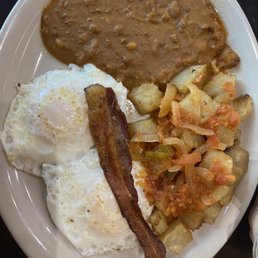 Huevos Ranchos with no salsa. Huevos Ranchos with no salsa.