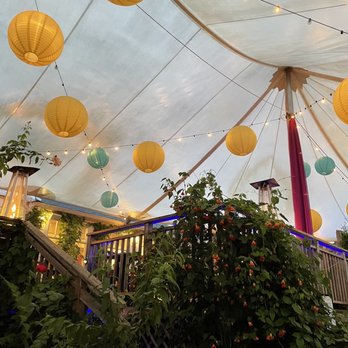 Mendocino Cafe - Welcoming atmosphere on this July evening. - Cafes Near Me - Mendocino, California