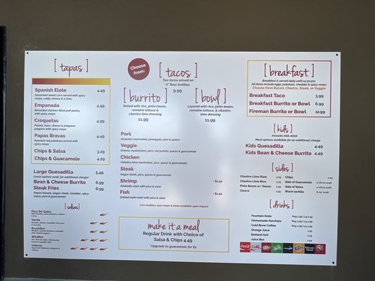 Menu photo 2 Brushfire Tacos Y Tapas Glendale, AZ