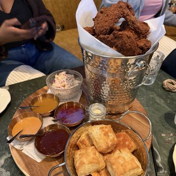 Hearthstone Kitchen & Cellar - Fried chicken bucket - fed 4 comfortably! - New American Near Me - Las Vegas, Nevada
