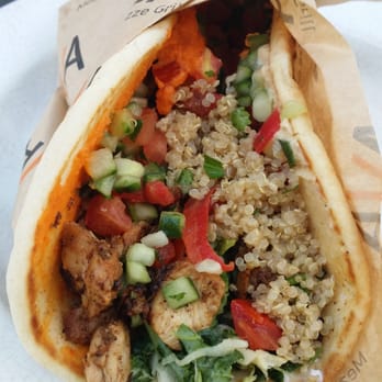 CAVA - Chicken Pita with super salad with quinoa and humus. - Mediterranean Near Me - Washington, DC, District of Columbia CAVA - Chicken Pita with super salad with quinoa and humus. - Mediterranean Near Me - Washington, DC, District of Columbia