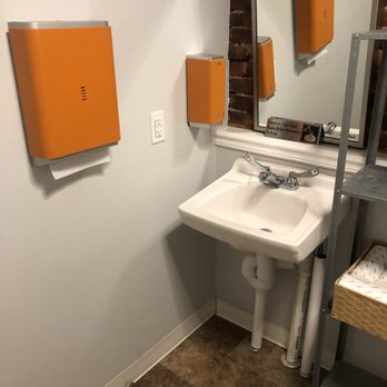 The Clay Cup - New updates in the bathroom to show off their beautiful branded orange color. - Coffee & Tea Near Me - Altoona, Pennsylvania