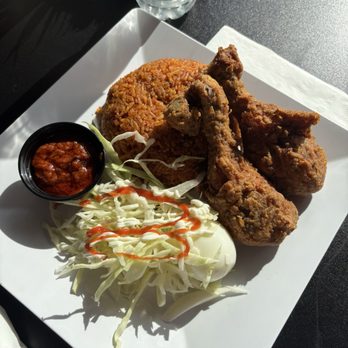 Afro Fusion Restaurant - Fried chicken with jollof rice - Tacos Near Me - Webster, Massachusetts