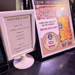 Maverick Theater - Bar Menu - October 2025