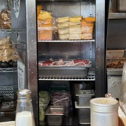 This is not the order fridges are to be organized. Nothing below raw meats... ease and convenience doesn't beat out food safety. This is not the order fridges are to be organized. Nothing below raw meats... ease and convenience doesn't beat out food safety.