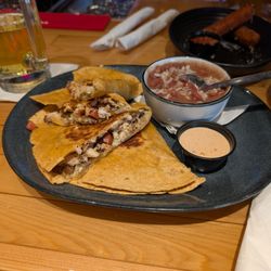 Walk-On’s Sports  - Bistreaux - There Cajun quesadilla and red beans and rice