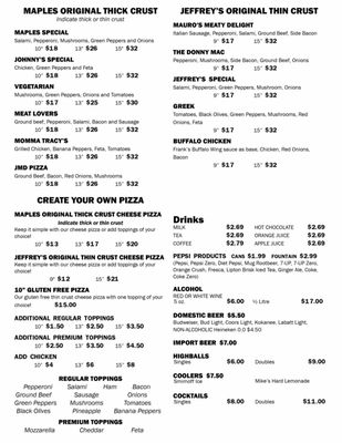 JOHNNY'S MAPLES PIZZA & RESTAURANT - Updated August 2025