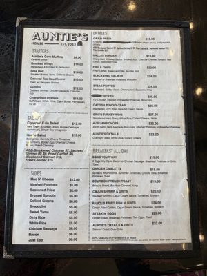 Menu photo 1 Aunties House Kitchen and Bar Smyrna, GA Menu photo 1 Aunties House Kitchen and Bar Smyrna, GA