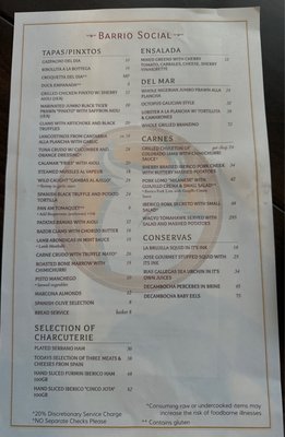 Menu photo 2 Barrio Social Vail, CO