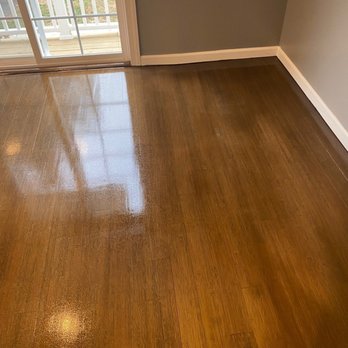 Magen David Flooring - This floor was originally an almost yellow stain with extremely deep scratch marks from a dog. Neither of which you can see anymore! - Flooring Near Me Magen David Flooring - This floor was originally an almost yellow stain with extremely deep scratch marks from a dog. Neither of which you can see anymore! - Flooring Near Me