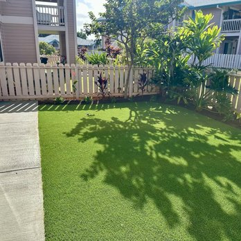 Oceanic Landscaping - New concrete path with new pet friendly turf - Irrigation Near Me - Honolulu, Hawaii Oceanic Landscaping - New concrete path with new pet friendly turf - Irrigation Near Me - Honolulu, Hawaii