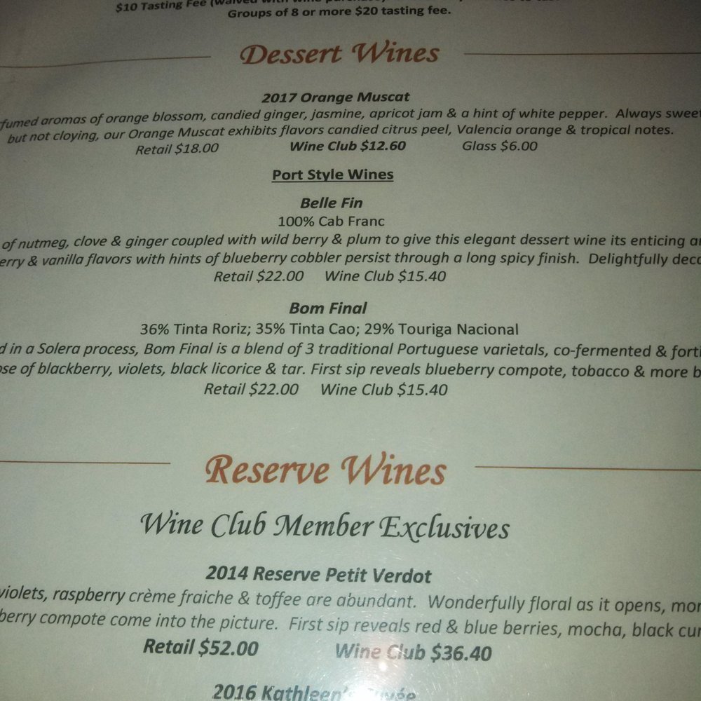 part of the tasting menu December 2019 - the part we cared most about, the dessert wines!