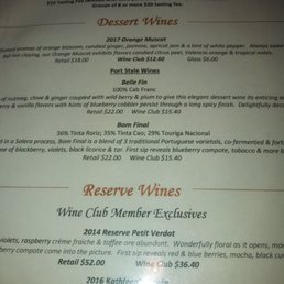 part of the tasting menu December 2019 - the part we cared most about, the dessert wines!