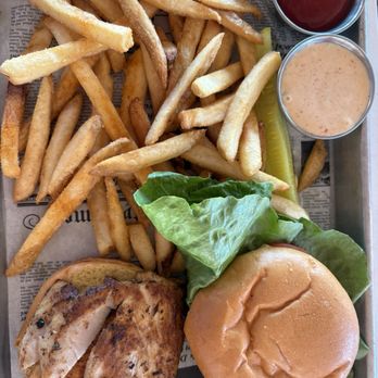 Hilton Cocoa Beach Oceanfront - Grilled fish sandwich .. sauce was great, fries were almost cold and so over seasoned they were nearly inedible - Hotels Near Me - Cocoa Beach, Florida Hilton Cocoa Beach Oceanfront - Grilled fish sandwich .. sauce was great, fries were almost cold and so over seasoned they were nearly inedible - Hotels Near Me - Cocoa Beach, Florida