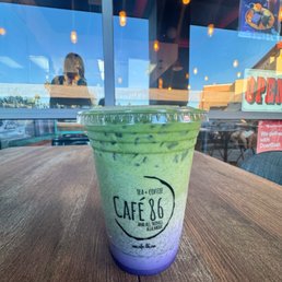Ube Matcha Latte (photo)  Also tried Ube Milk TEA   Their drinks are pretty good and remind me of chè