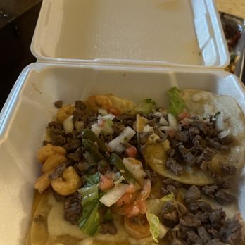 Fuego Azteca - Steak and shrimp tacos. - Mexican Near Me - Fraser, Colorado