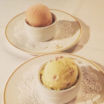 Tortoise Supper Club - White peach and champagne sorbet (back) and bourbon pecan (front) - Supper Clubs Near Me - Chicago, Illinois