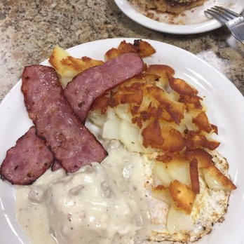 Carolyn's Cafe - Carolyn's cafe. Little combo: turkey bacon, crispy potatoes, over medium egg, biscuits and gravy. Coffee cake - Breakfast & Brunch Near Me - Redlands, California Carolyn's Cafe - Carolyn's cafe. Little combo: turkey bacon, crispy potatoes, over medium egg, biscuits and gravy. Coffee cake - Breakfast & Brunch Near Me - Redlands, California