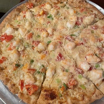 Bar Ten - a pizza with shrimp, tomatoes, and cheese - American Near Me - Riverton, Wyoming Bar Ten - a pizza with shrimp, tomatoes, and cheese - American Near Me - Riverton, Wyoming