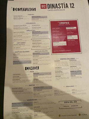 Menu photo 2 Dinastía 12 Tijuana, BCN