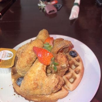 Red Star Kitchen + Bar - Chicken and Belgian Waffle - American Near Me - Matteson, Illinois Red Star Kitchen + Bar - Chicken and Belgian Waffle - American Near Me - Matteson, Illinois