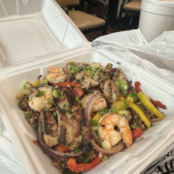 Beans Restaurant - Daddy fried rice with chicken and shrimp. - Breakfast & Brunch Near Me - Fort Myers, Florida