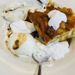 Dave's Award-Winning Bread Pudding was delicious. Our waiter gave us two scoops of ice cream since there were two of us! Dave's Award-Winning Bread Pudding was delicious. Our waiter gave us two scoops of ice cream since there were two of us!
