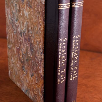 Smith-Shattuck Bookbinding - Maroon leather bookbinding with marble paper slipcase - Bookbinding Near Me - Princeton, New Jersey Smith-Shattuck Bookbinding - Maroon leather bookbinding with marble paper slipcase - Bookbinding Near Me - Princeton, New Jersey