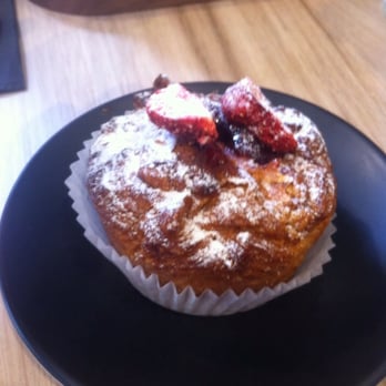 Mörk Chocolate Brew House - Croissant muffin hybrid with strawberry jam and candied strawberry on top. Amazing - Coffee & Tea Near Me - North Melbourne, VIC Mörk Chocolate Brew House - Croissant muffin hybrid with strawberry jam and candied strawberry on top. Amazing - Coffee & Tea Near Me - North Melbourne, VIC