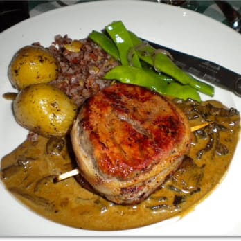 Cachagua General Store - Pan Roasted Yolo County Pistachio Fed filet of beef with Porcini Cream - New American Near Me - Carmel Valley, California Cachagua General Store - Pan Roasted Yolo County Pistachio Fed filet of beef with Porcini Cream - New American Near Me - Carmel Valley, California