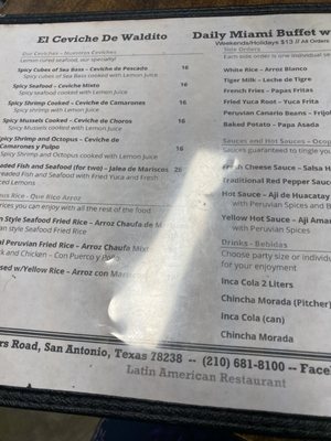 Menu photo 1 El Ceviche De Waldito San Antonio, TX