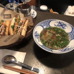 Banh mi and a split pho with a friend