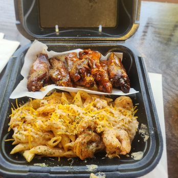 Hungry AF Old National - Pasta w/ Shrimp & 6 honey garlic lemon pepper wings - Seafood Near Me - College Park, Georgia Hungry AF Old National - Pasta w/ Shrimp & 6 honey garlic lemon pepper wings - Seafood Near Me - College Park, Georgia
