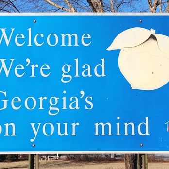 Georgia Welcome Center - This sign is out front in the parking area.  Photo taken December 29, 2017. - Travel Services Near Me - Lavonia, Georgia